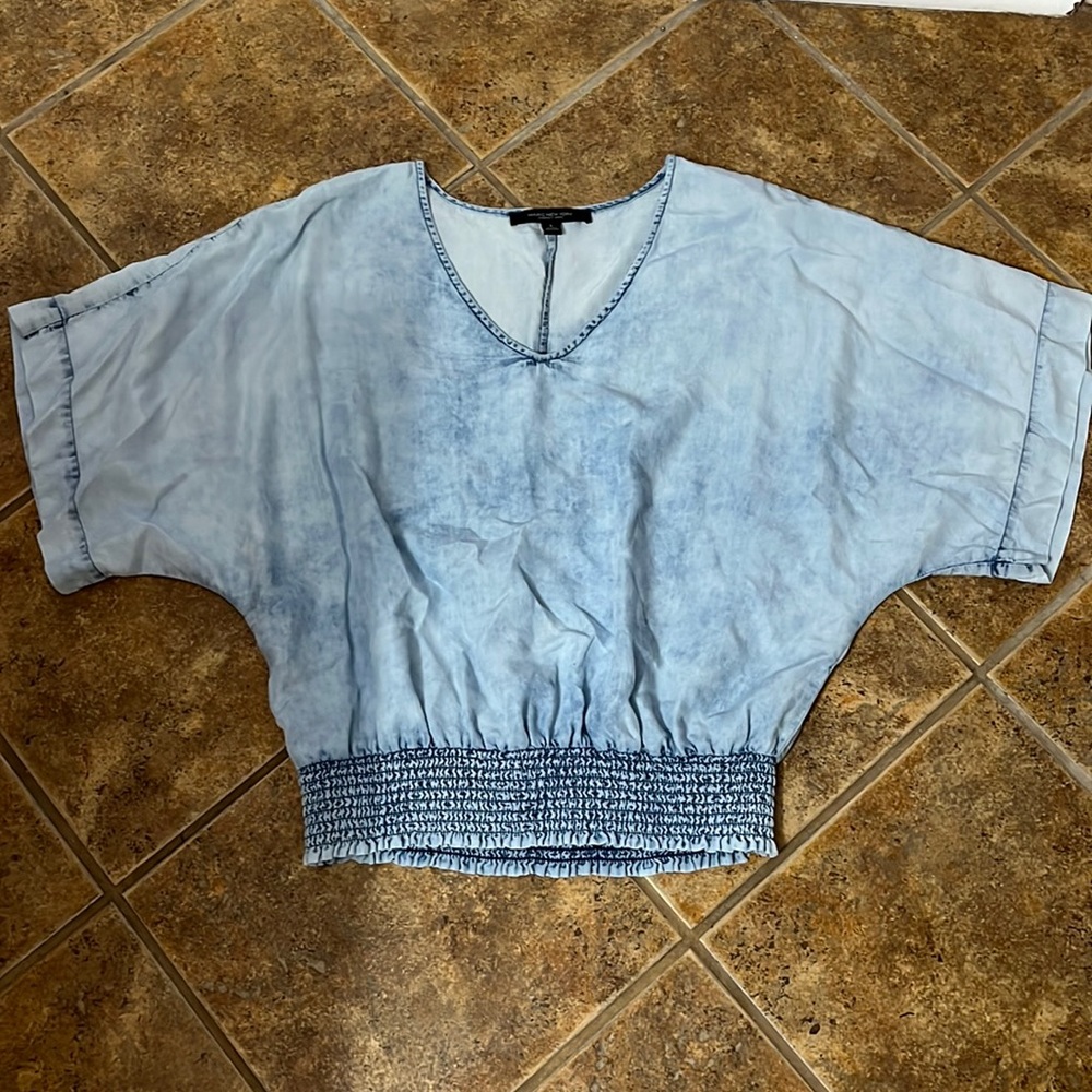 Vintage wash denim top size small